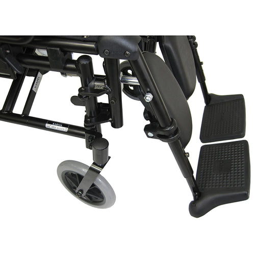Karman KM 5000F-TP Lightweight Reclining Transport Wheelchair with Removable Desk Armrest